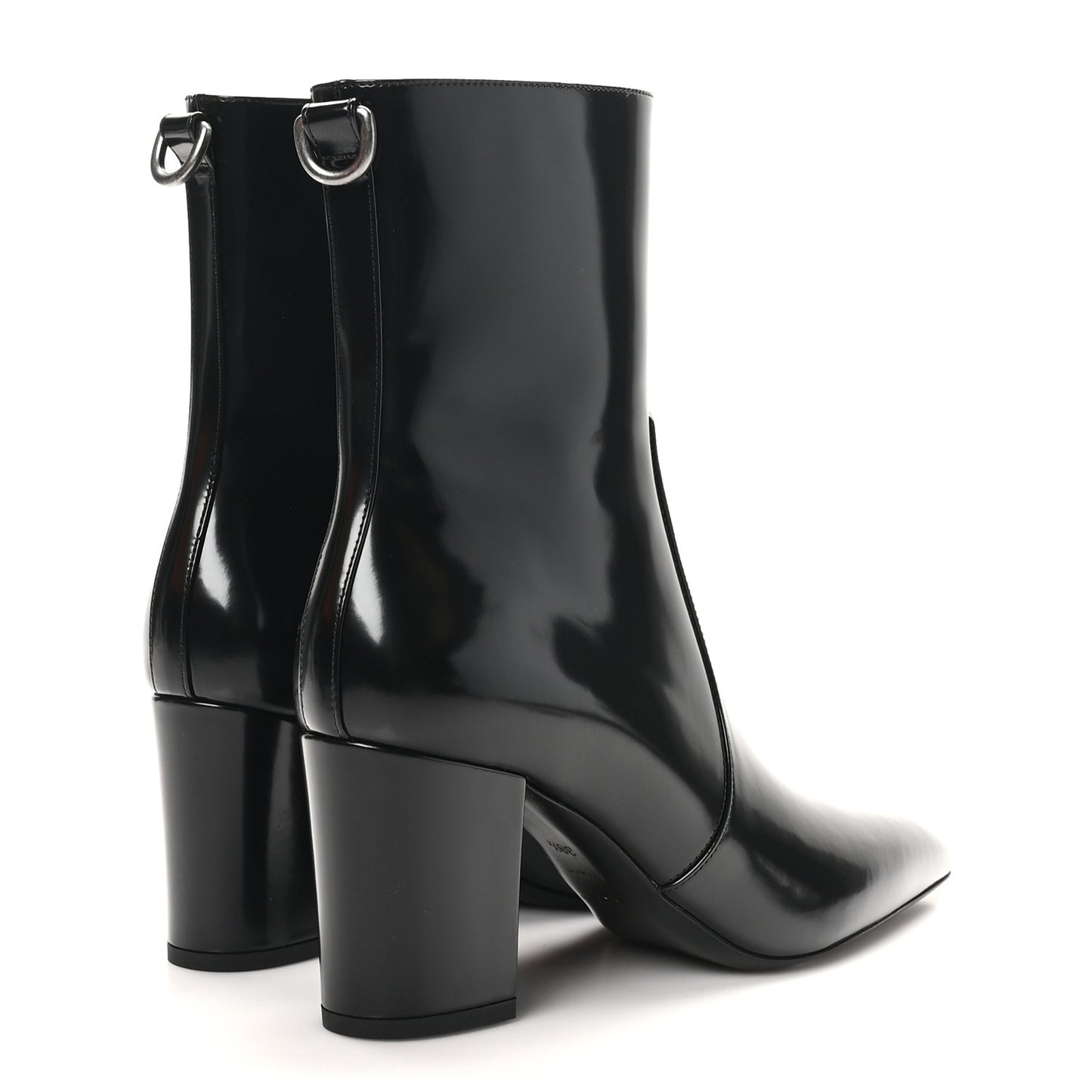 Vitello Marilyn Betty 70 Ankle Zip Boots 38.5 Black