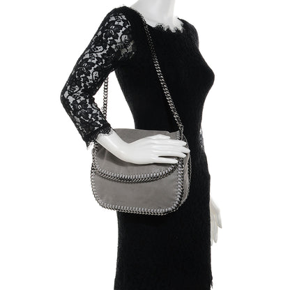 Stella McCartney Faux Leather Shaggy Deer Falabella Shoulder Bag Grey 2 of 6