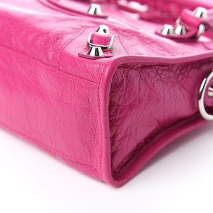 Balenciaga Agneau Classic Silver Hardware Mini City Rose Magenta 8 of 8