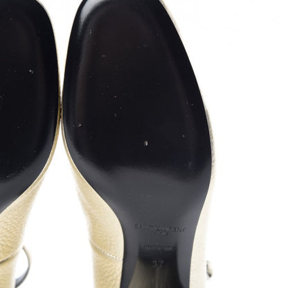 Saint Laurent Metallic Calfskin Babies 40 Ankle Strap Pumps 37 Gold 13 of 14