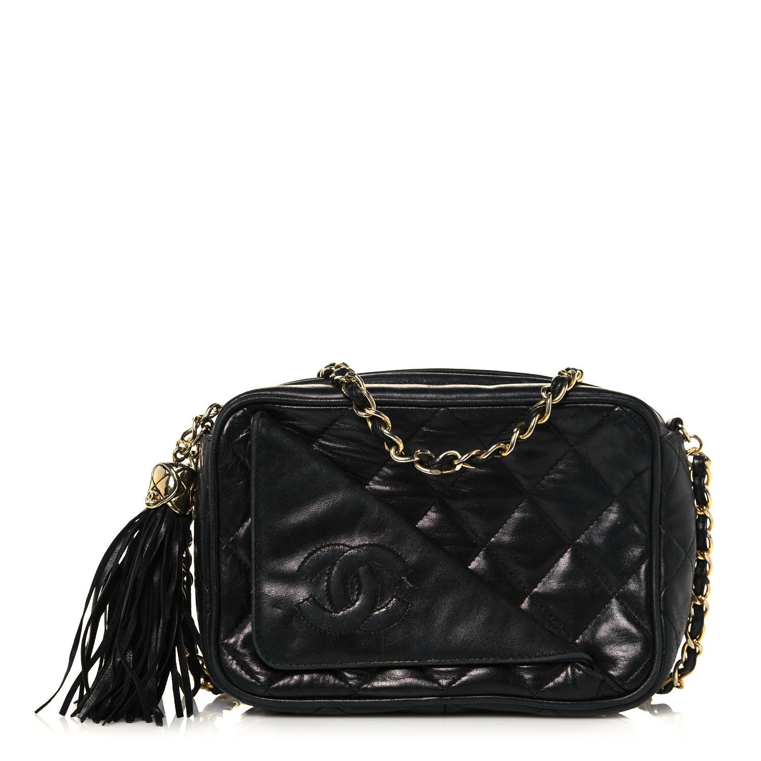 Chanel Lambskin Quilted Tassel Camera Case Black 1 of 18