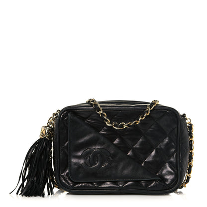 Chanel Lambskin Quilted Tassel Camera Case Black 1 of 18