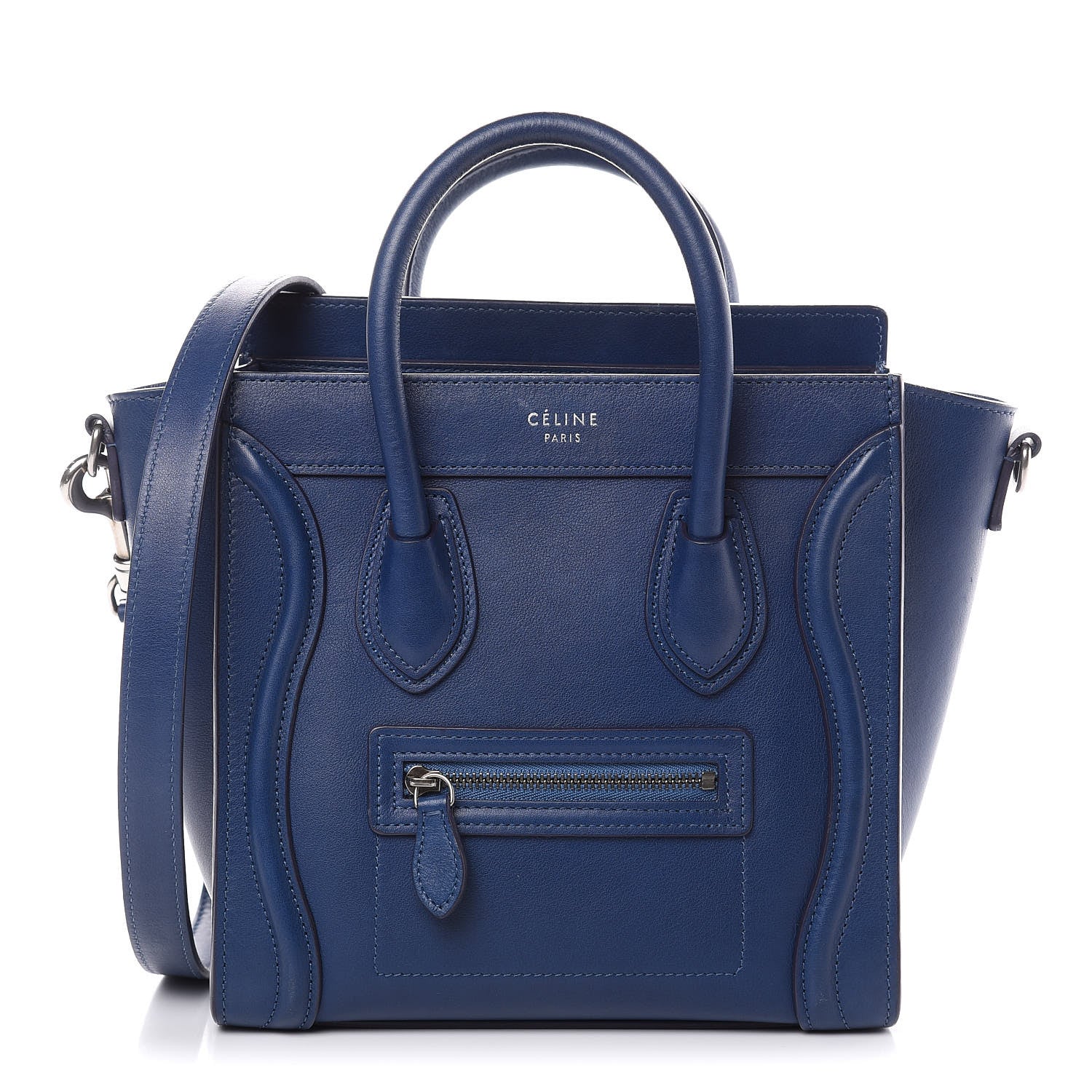Celine Smooth Calfskin Nano Luggage Lazuli 1 of 12