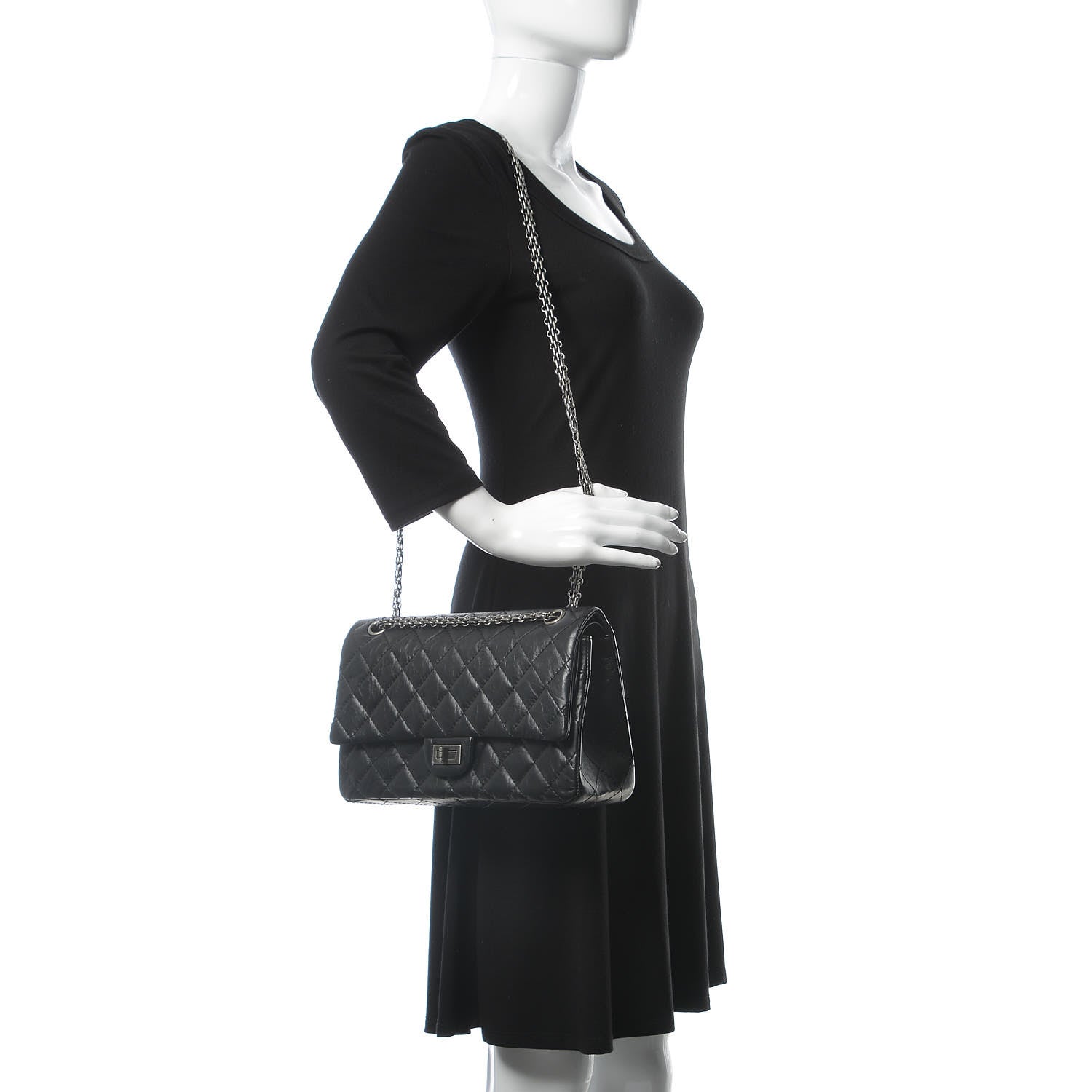 Chanel Aged Calfskin Quilted 2.55 Reissue 226 Flap Black 2 of 9