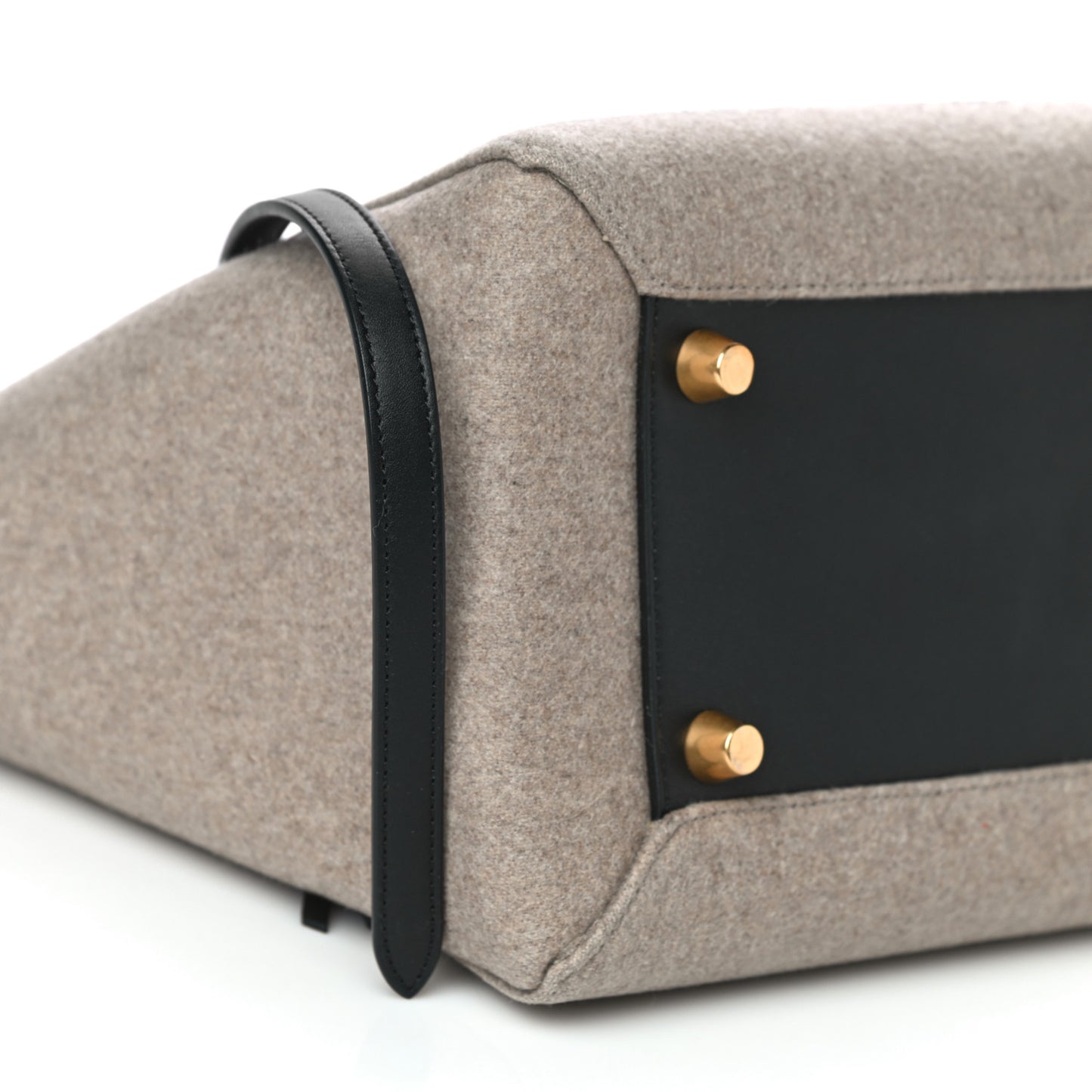 Felt Smooth Calfskin Mini Belt Bag Beige