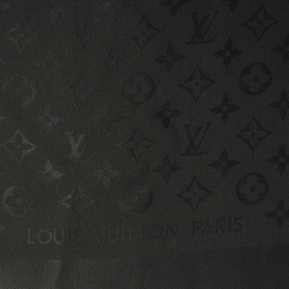 Louis Vuitton Silk Wool Monogram Shawl Black 1 of 6