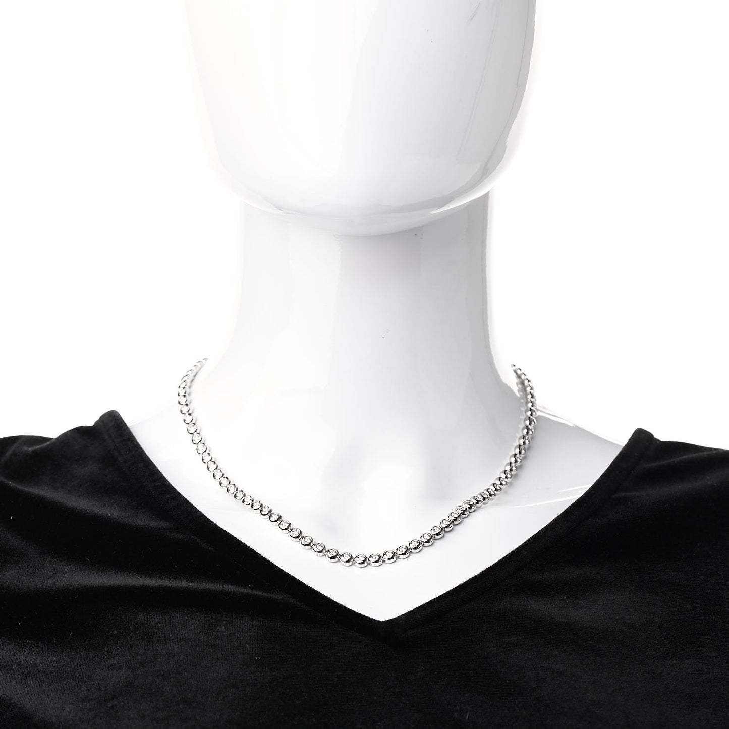 Platinum Diamond Elsa Peretti Bezel Set Tennis Necklace