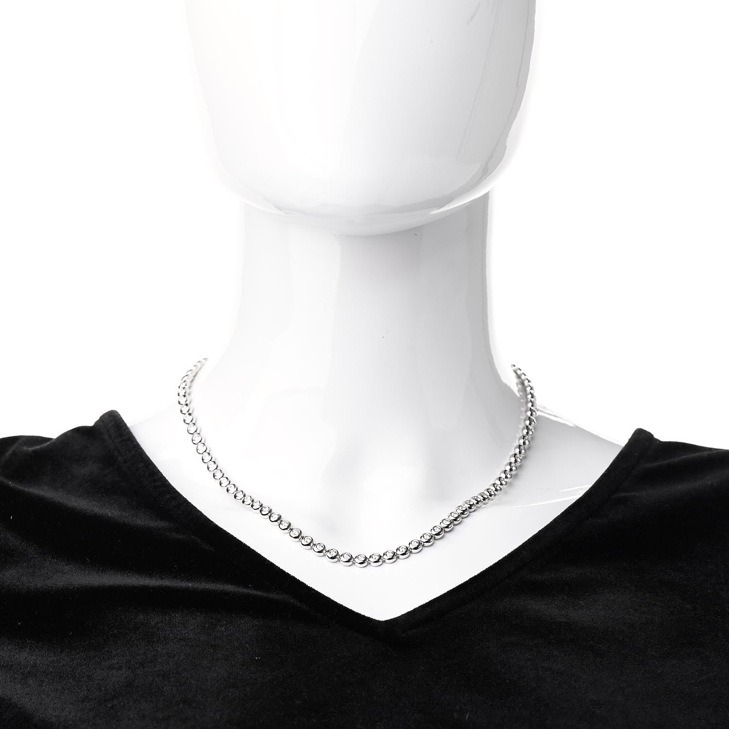 Tiffany Platinum Diamond Elsa Peretti Bezel Set Tennis Necklace 2 of 4