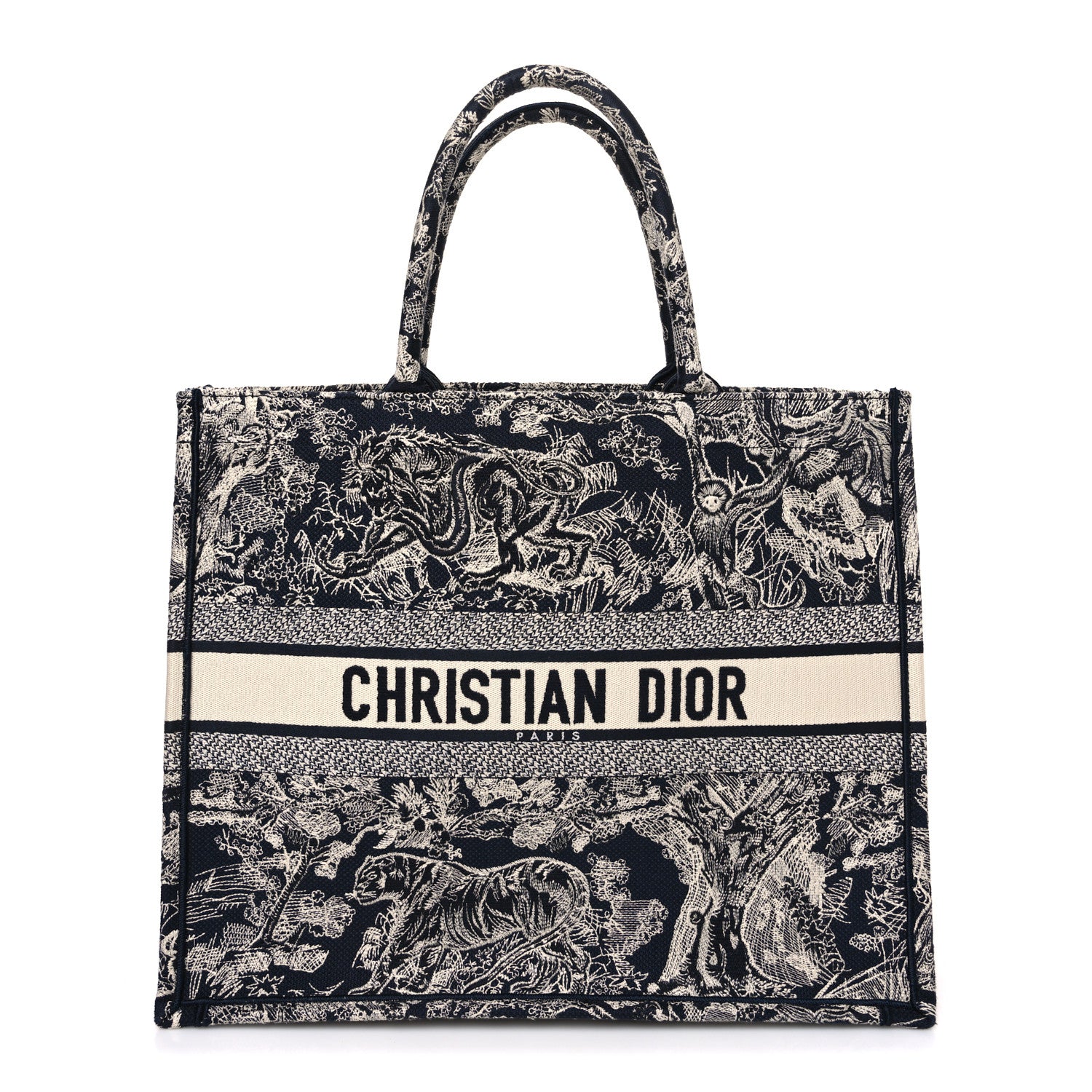 Christian Dior Canvas Embroidered Large Dioriviera Toile De Jouy