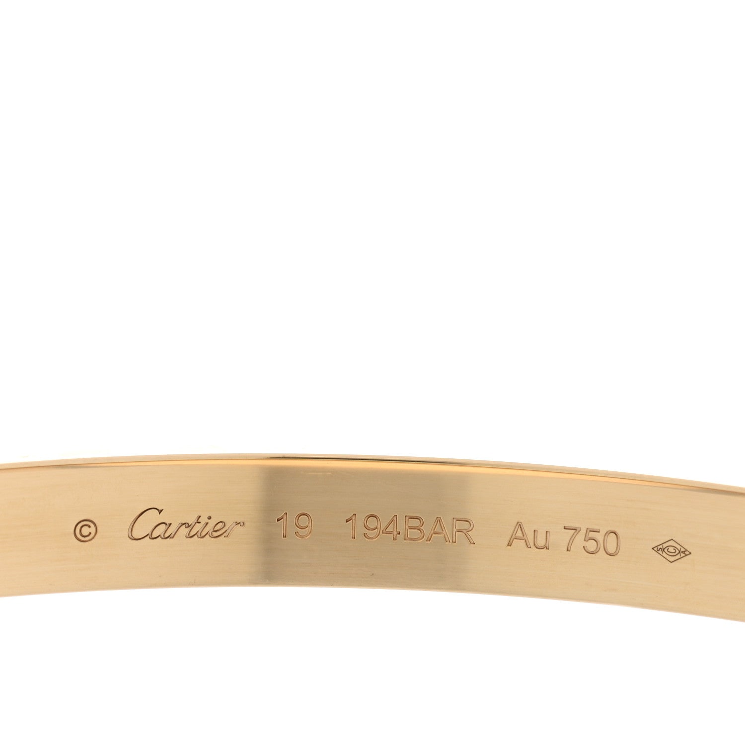 Cartier 18K Yellow Gold LOVE Bracelet 19 7 of 7