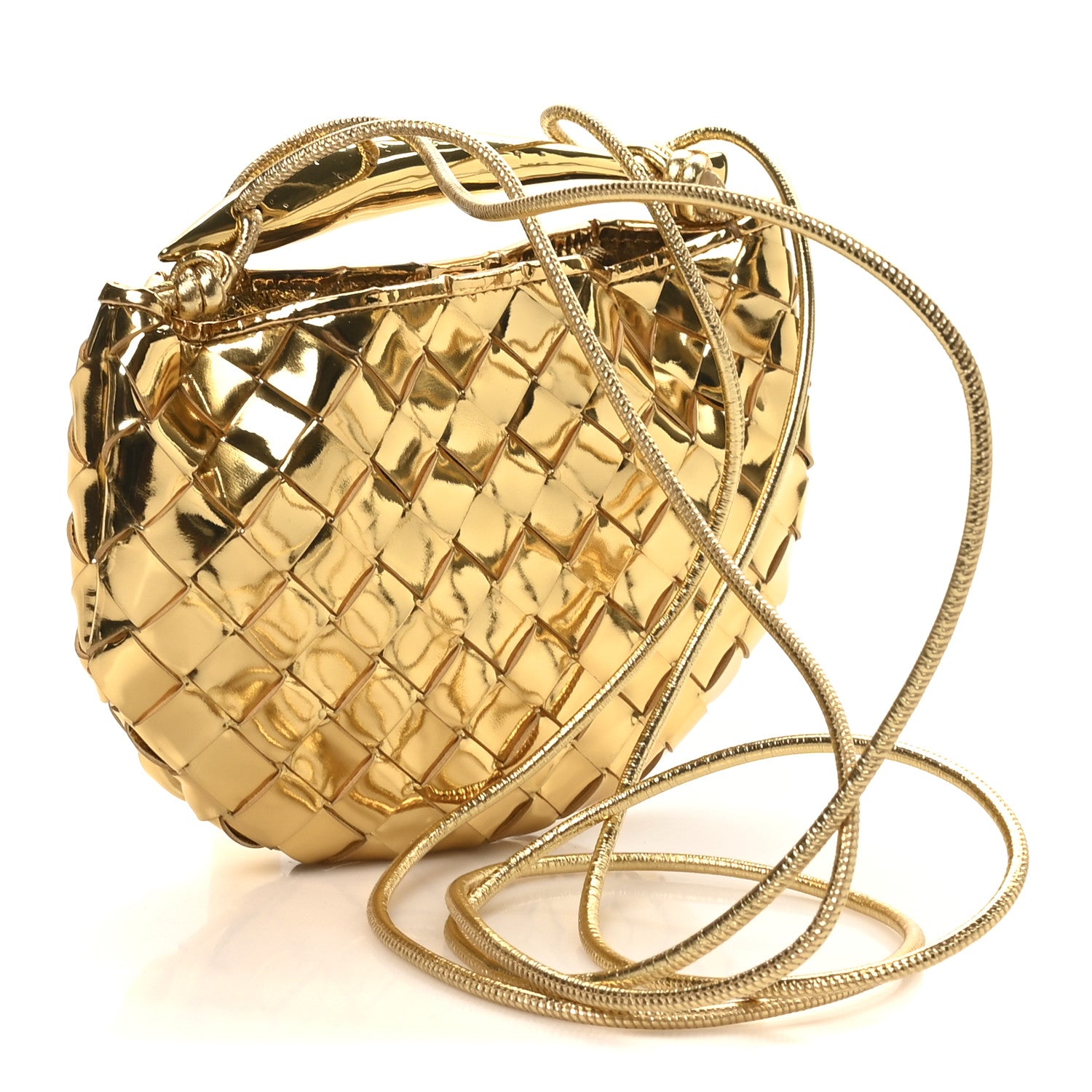 Bottega Veneta Mirror Laminated Nappa Intrecciato Mini Sardine Bag Gold 3 of 10