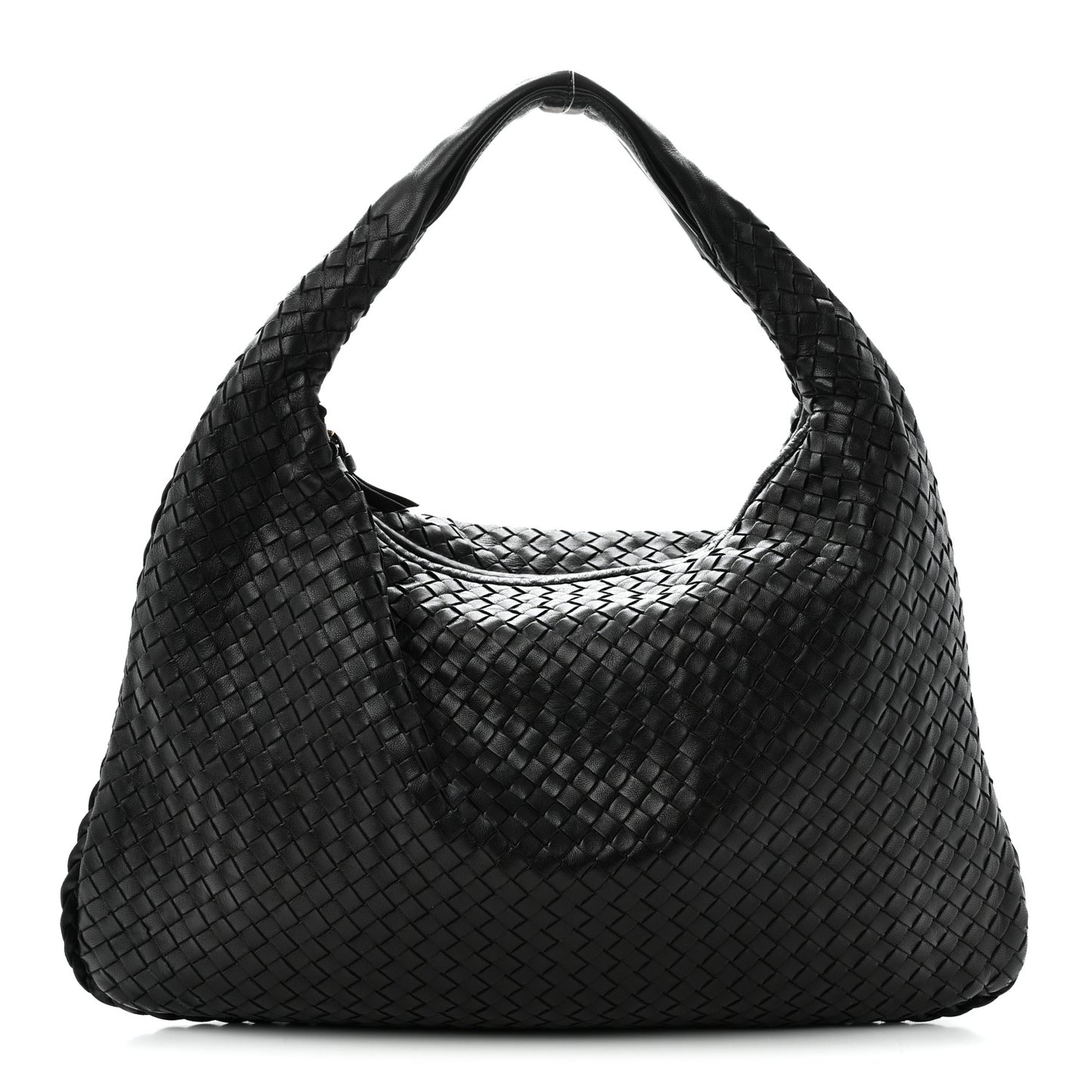 Nappa Intrecciato Large Veneta Hobo Black