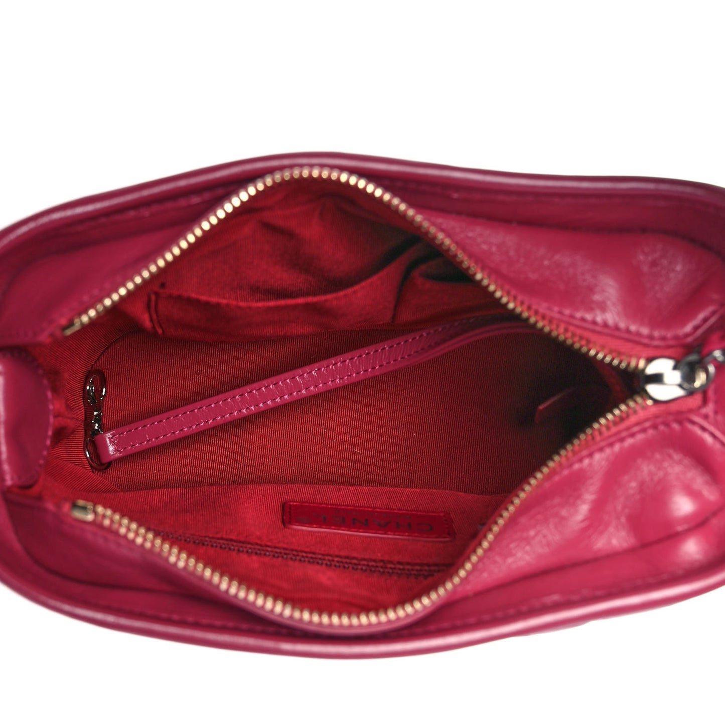 Aged Calfskin Chevron Quilted Small Gabrielle Hobo Dark Pink