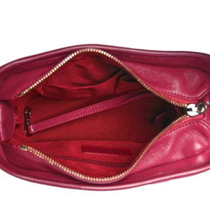 Chanel Aged Calfskin Chevron Quilted Small Gabrielle Hobo Dark Pink 5 of 10