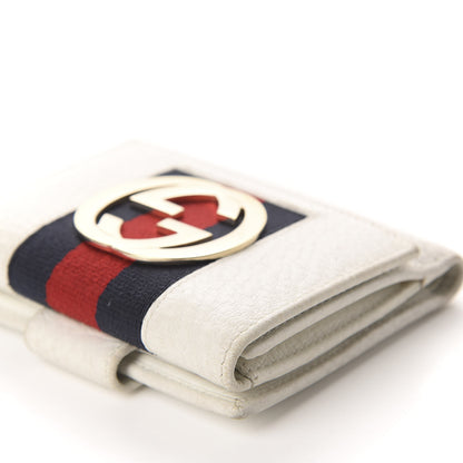 Gucci Goatskin Web French Flap Wallet White 9 of 13