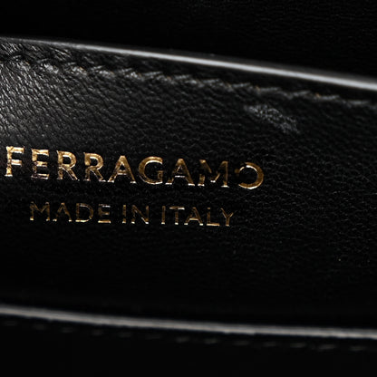 Salvatore Ferragamo Brushed Off Calfskin Medium Wanda Top Handle Bag Black 6 of 10