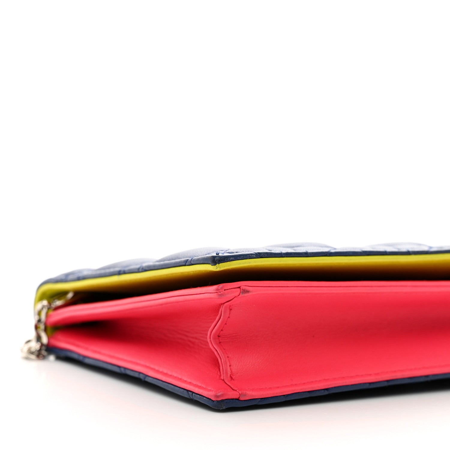 Christian Dior Lambskin Cannage Tri-Color Lady Dior Convertible Clutch Blue 8 of 13