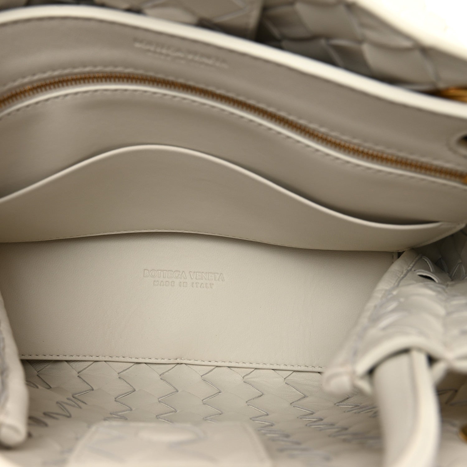 Bottega Veneta Nappa Intrecciato Small Andiamo Shoulder Bag White 6 of 11