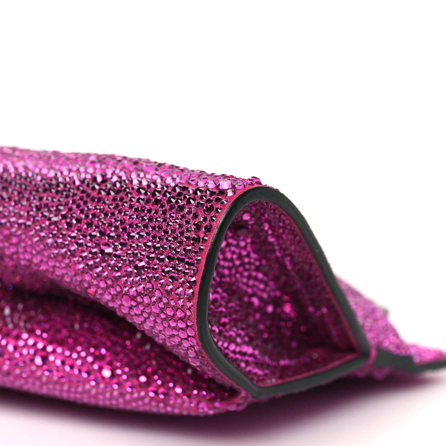 Crystal Small Loubitwist Clutch Fuchsia