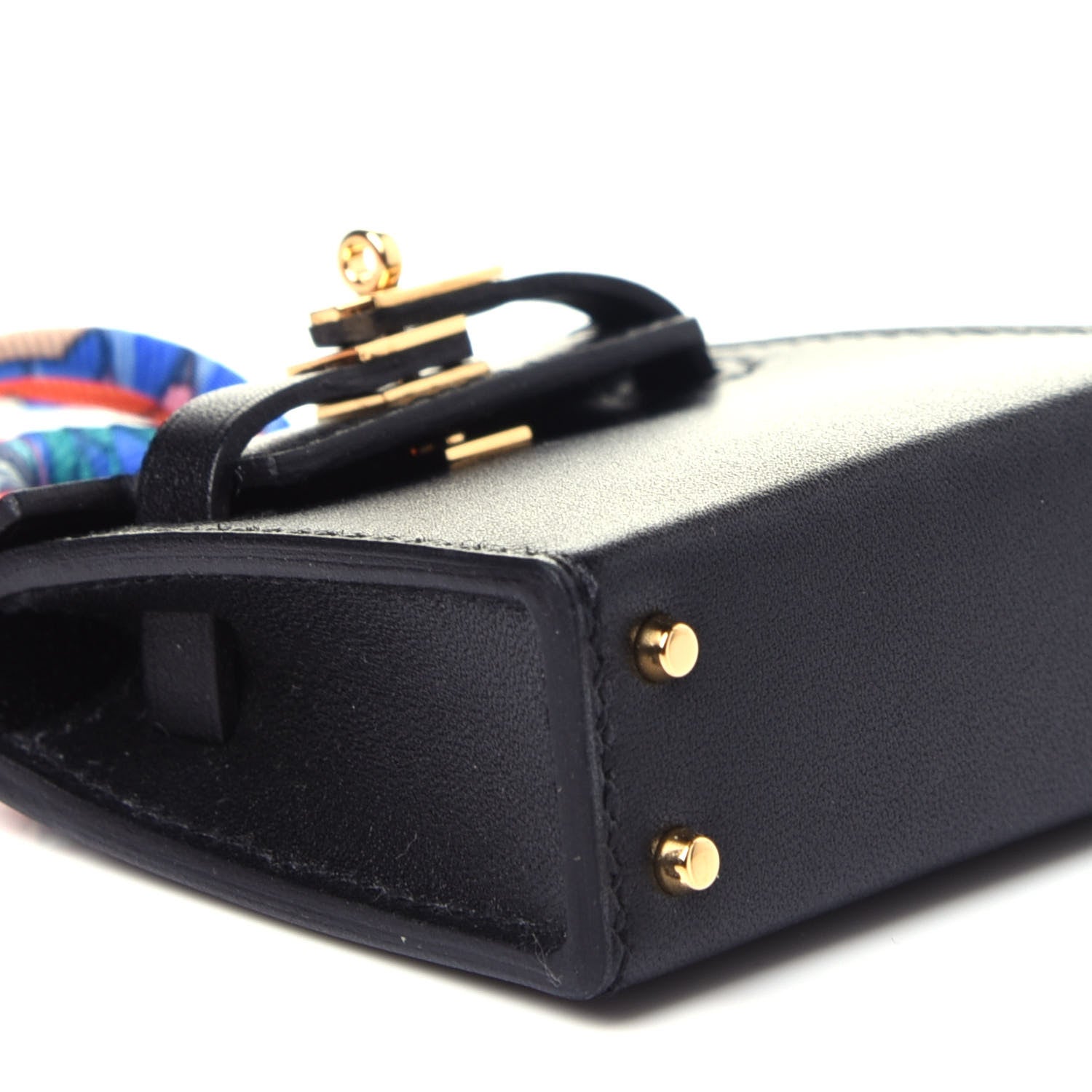 Hermes Tadelakt Mini Kelly Twilly Bag Charm Black 6 of 8