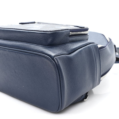 MCM Calfskin Visetos Floral Leopard Klassik Small Stark Backpack Blue Black 9 of 10