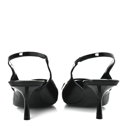 Saint Laurent Patent Carine 55 Slingback Pumps 37 Black 6 of 11