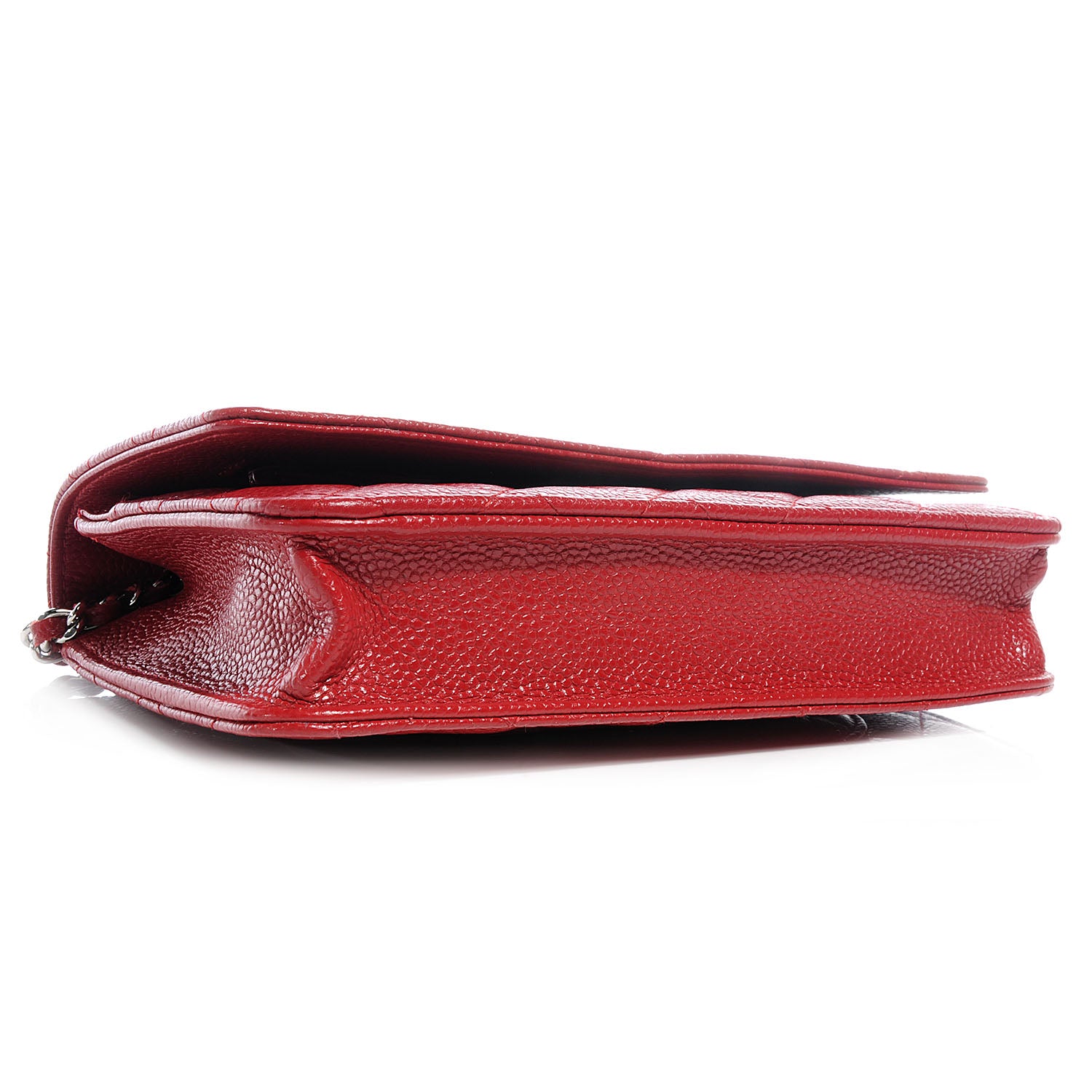 Chanel Caviar Classic Wallet on Chain WOC Red 4 of 10