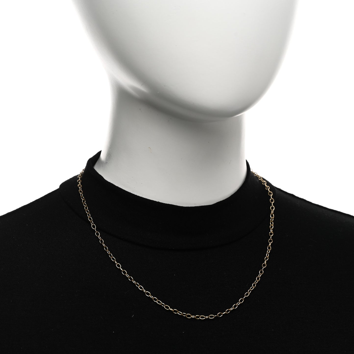 18K Yellow Gold Extra Small Oval Chain Necklace 18"