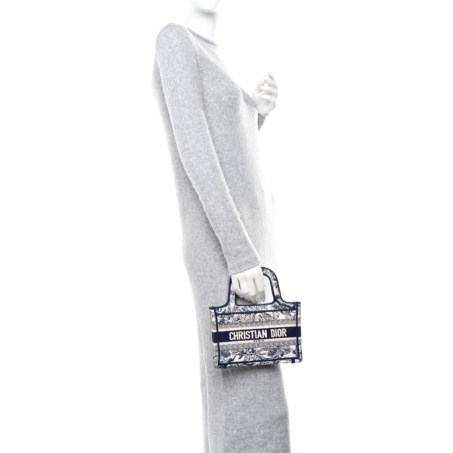 Christian Dior Canvas Embroidered Mini Toile De Jouy Book Tote Blue 2 of 14