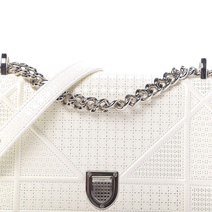 Christian Dior Patent Micro-Cannage Small Diorama Flap Bag White 10 of 15