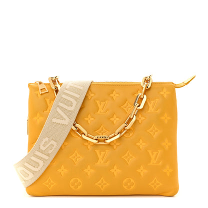 Louis Vuitton Lambskin Embossed Monogram Coussin PM Sunflower 1 of 11