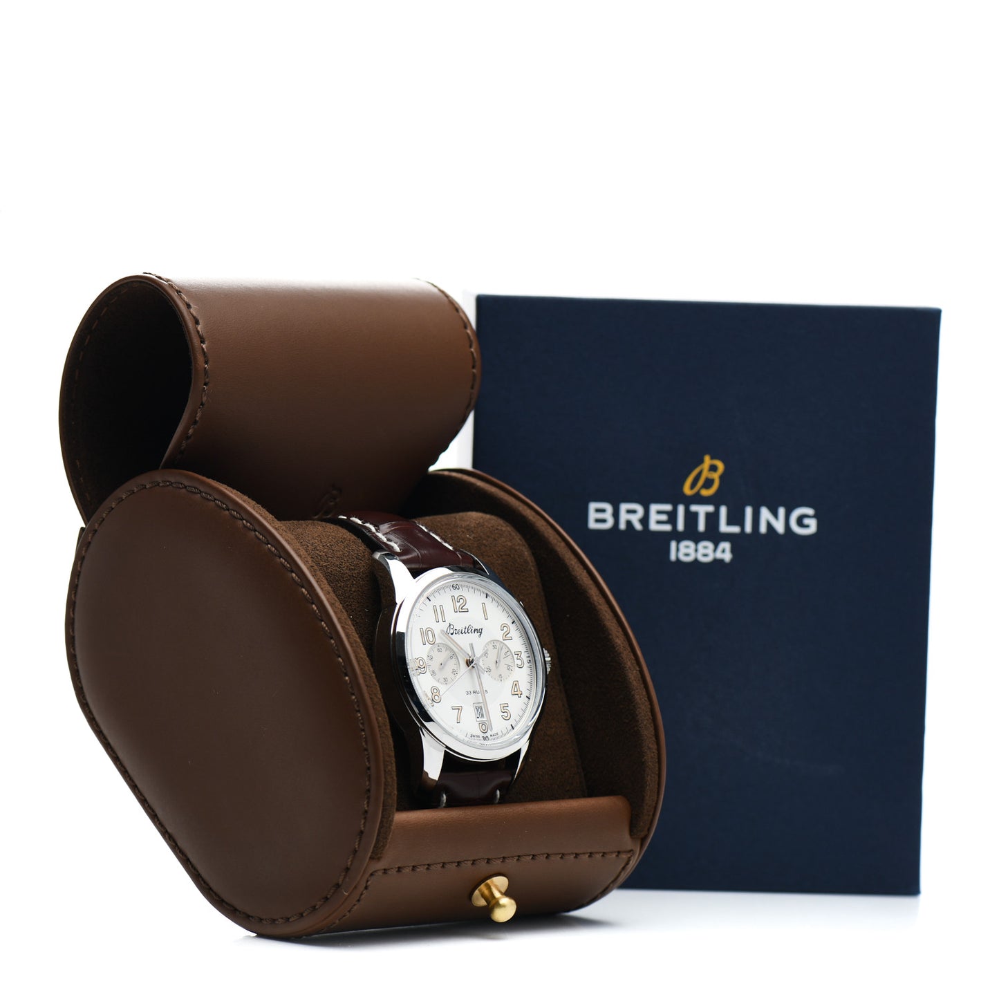 Stainless Steel Alligator 43mm Transocean Chronograph Limited Edition Automatic Watch AB1411