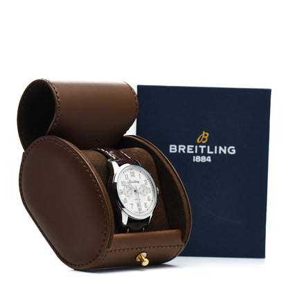 Breitling Stainless Steel Alligator 43mm Transocean Chronograph Limited Edition Automatic Watch AB1411 5 of 5