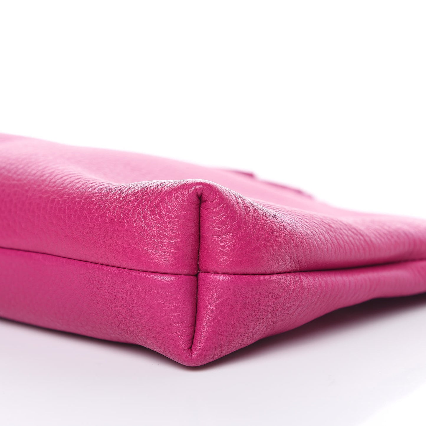 Pebbled Calfskin Tassel Clutch Fuchsia