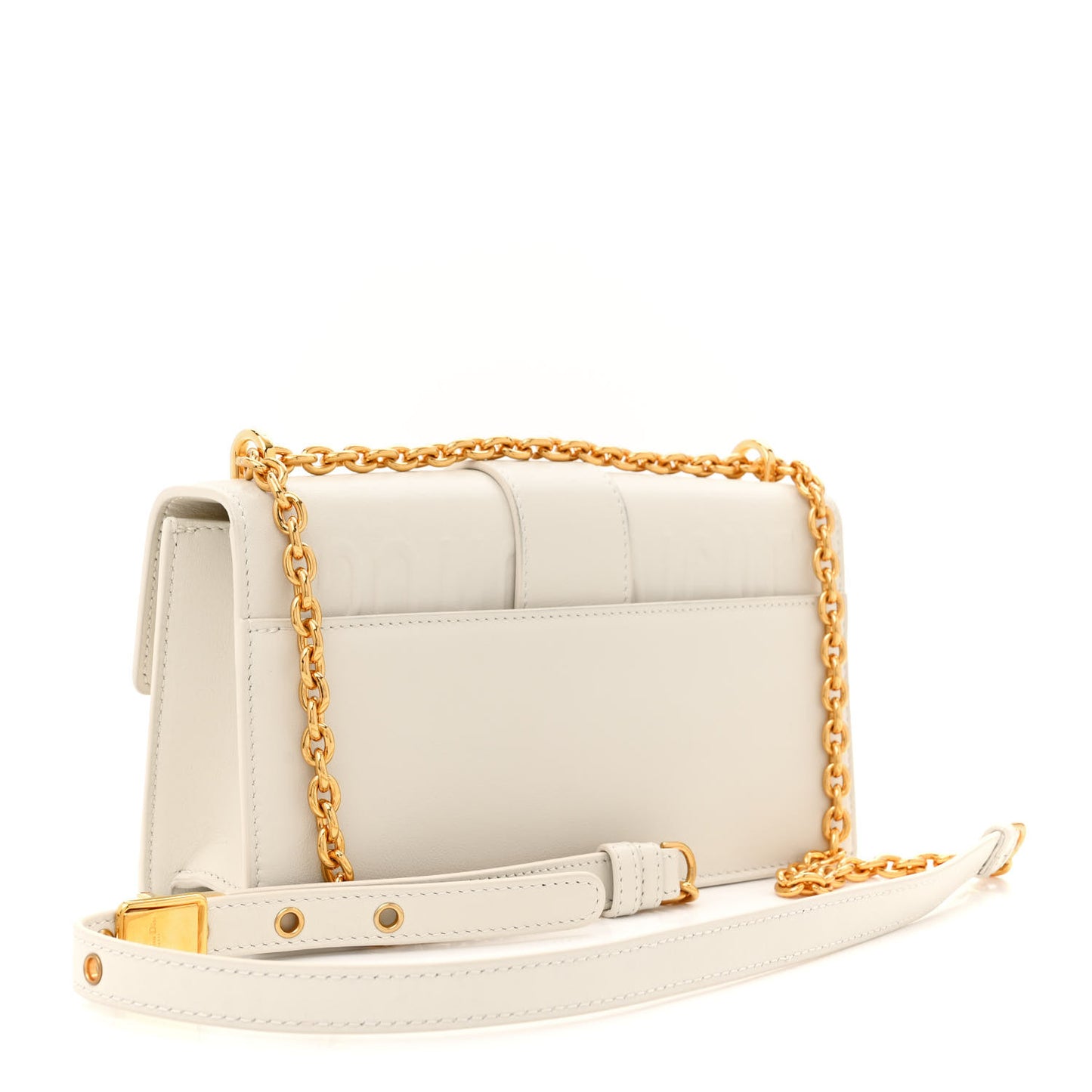 Grained Calfskin 30 Montaigne East West Chain Flap Bag Off White
