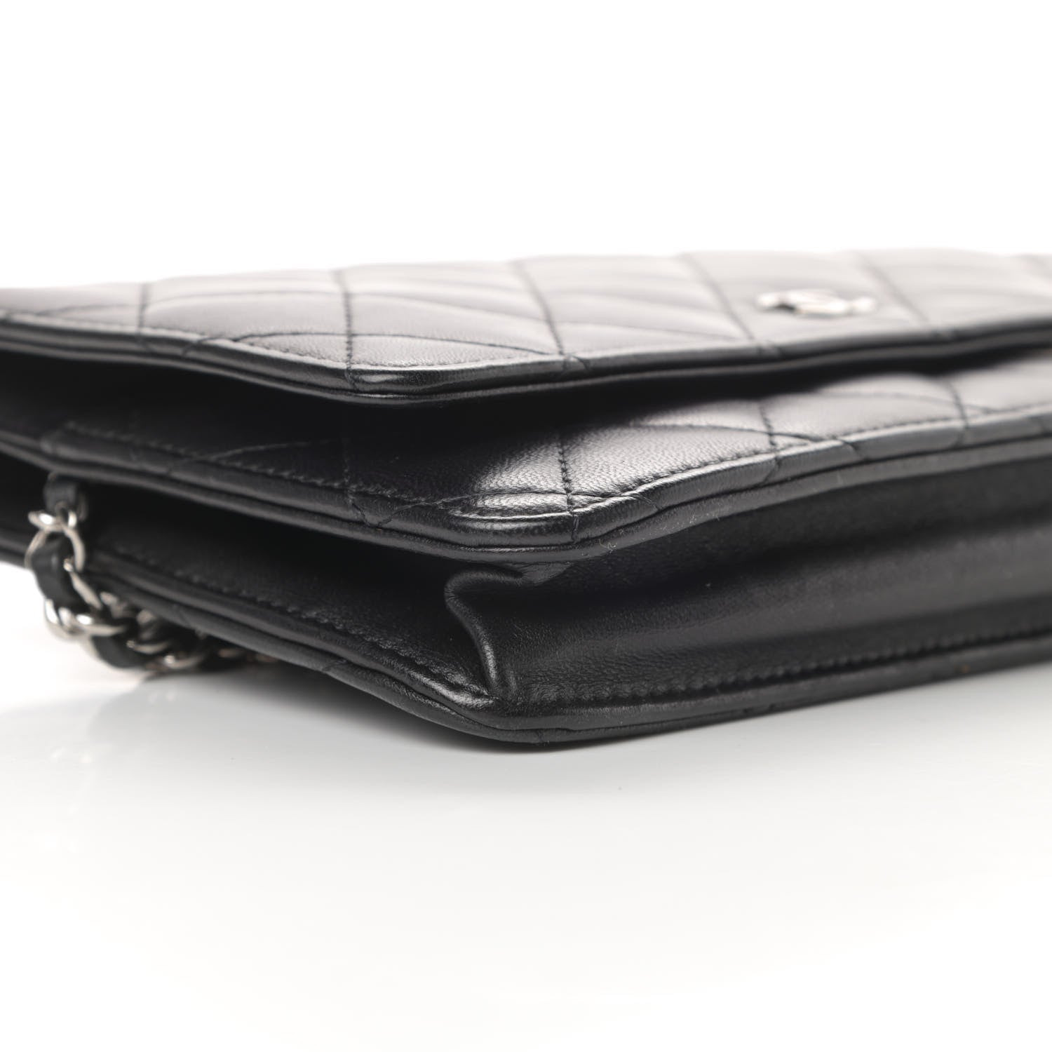 Chanel Lambskin Quilted Wallet On Chain WOC Black 10 of 14