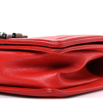 Chanel Calfskin Double Stitch Small Boy Flap Red 10 of 12