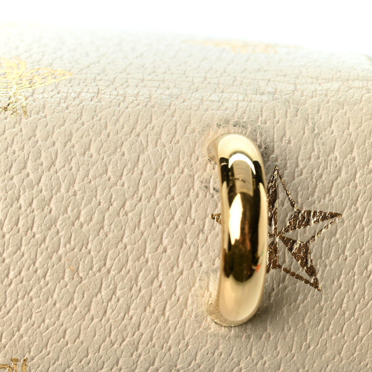 Gucci Textured Calfskin Bee Star Print Small Sylvie Shoulder Bag Mystic White 10 of 11