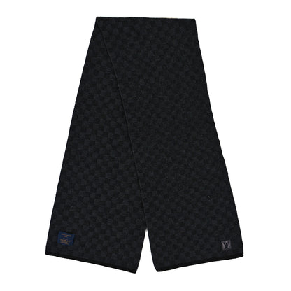 Louis Vuitton Wool Petit Damier Graphite Scarf Black 2 of 3
