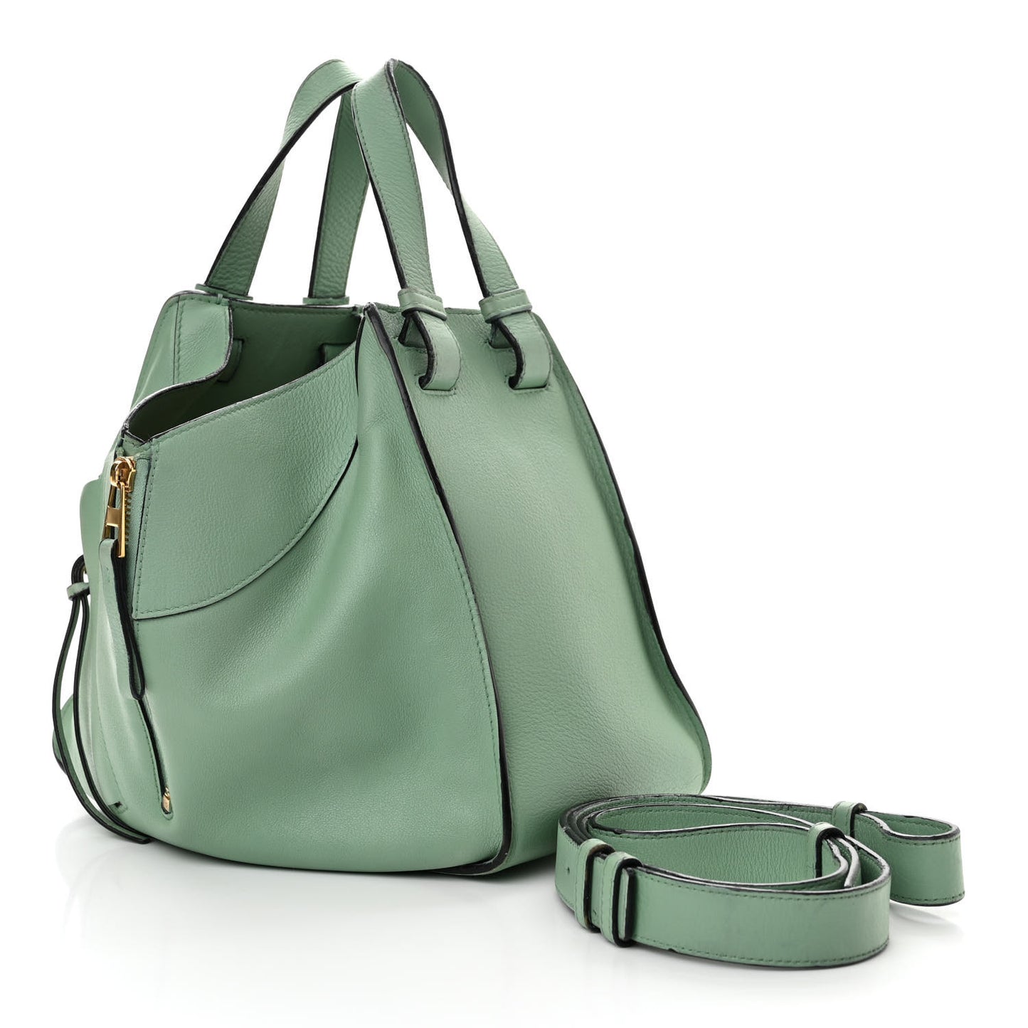 Calfskin Small Hammock Shoulder Bag Light Green