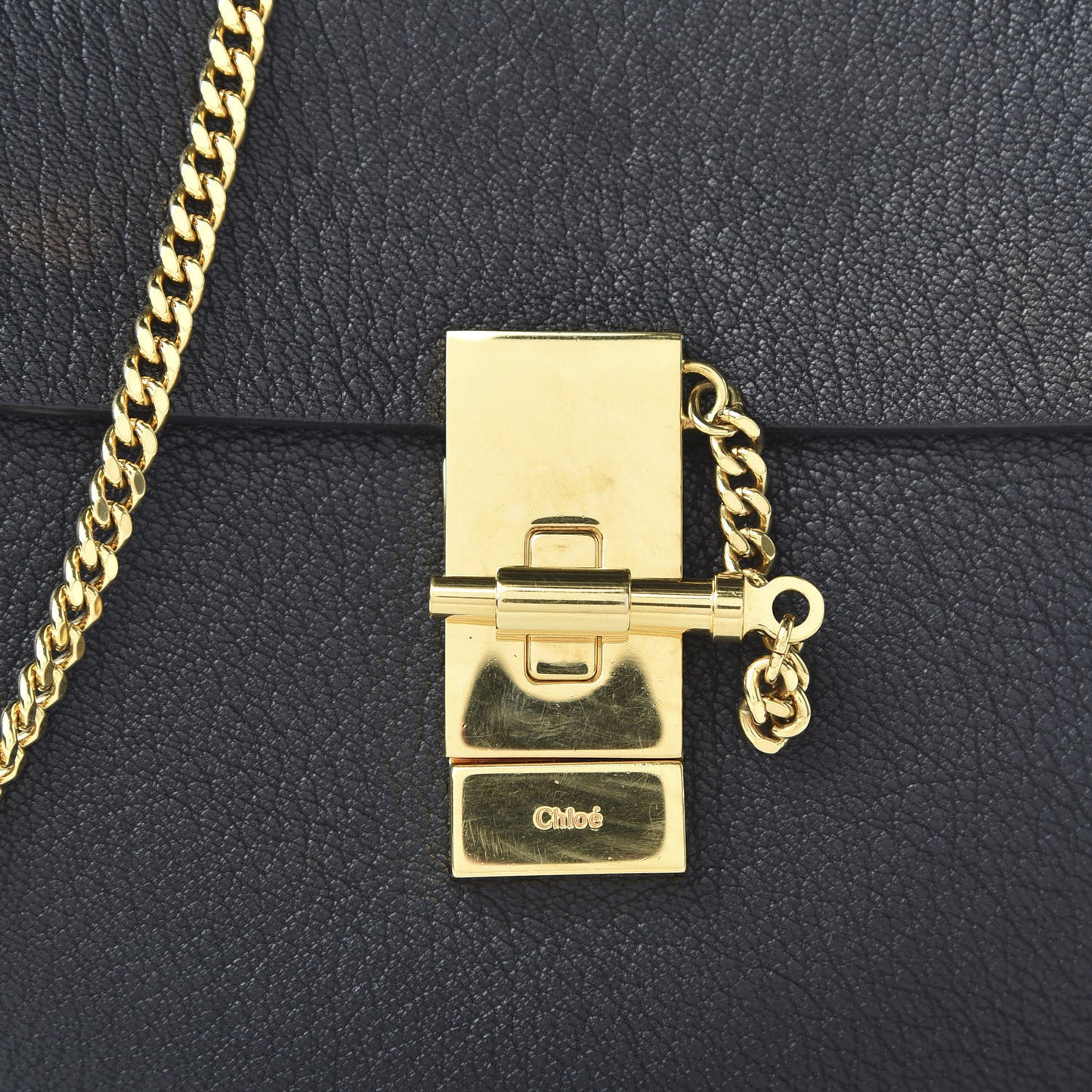 Grained Lambskin Mini Drew Shoulder Bag Black