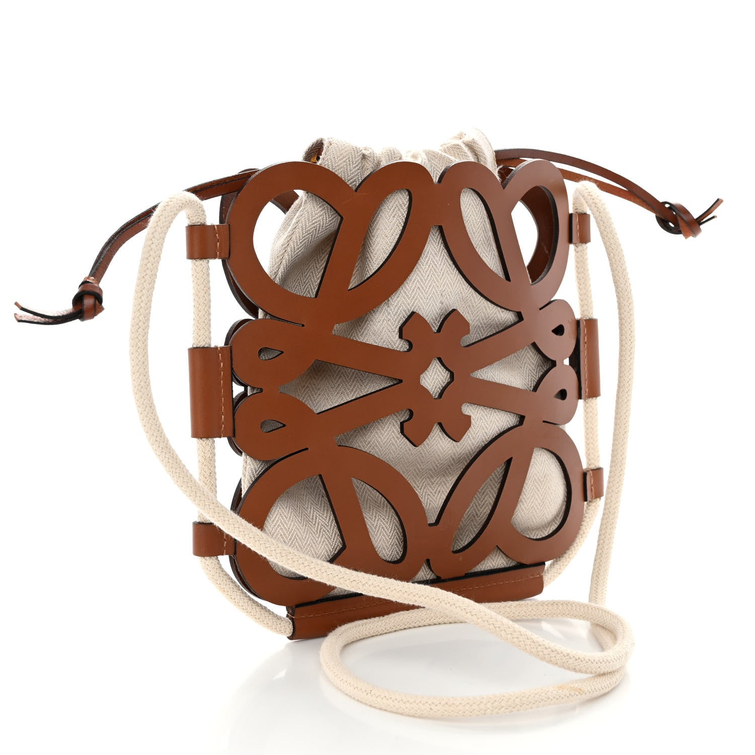 Loewe Smooth Calfskin Small Anagram Cutout Tote Tan Beige 3 of 10