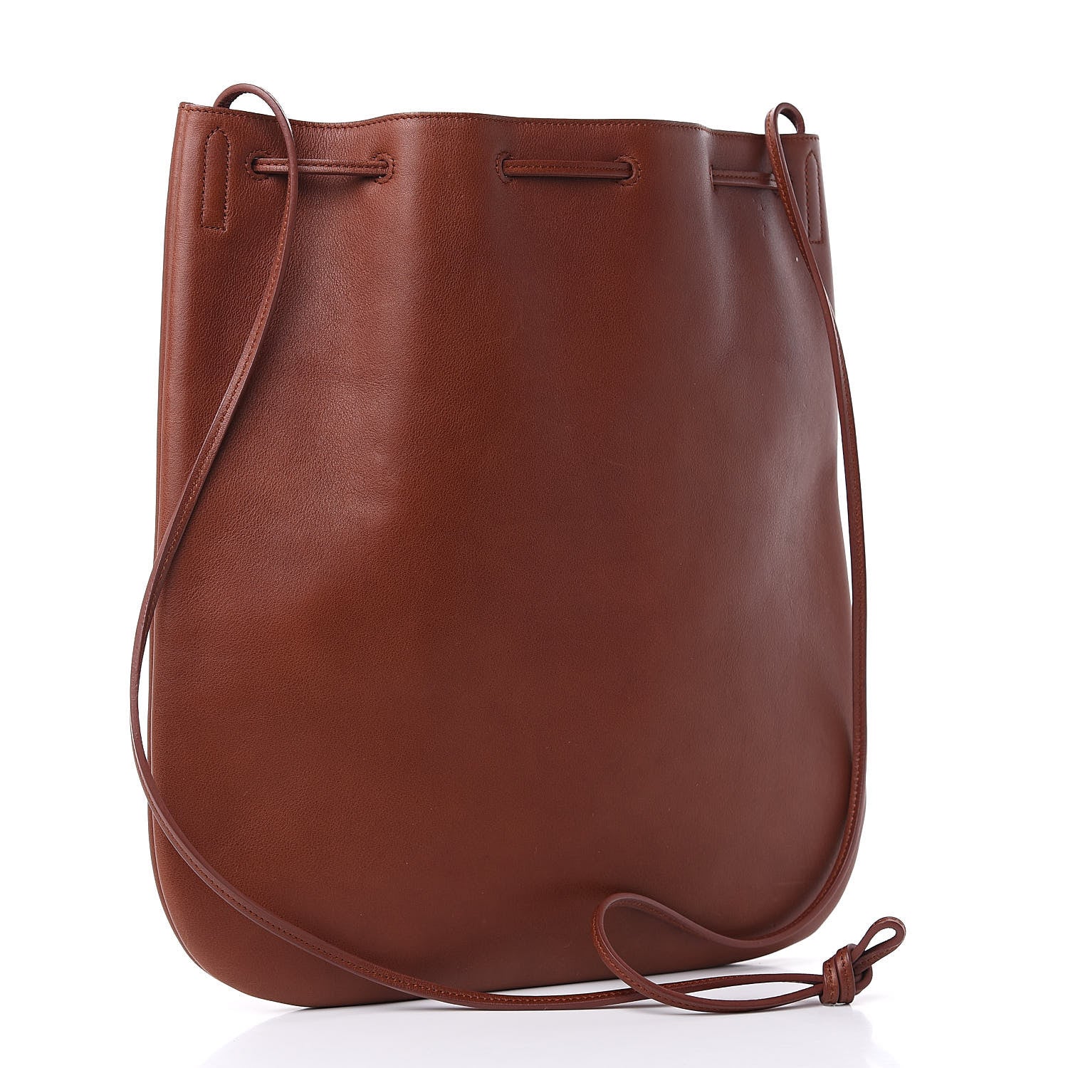 Saint Laurent Calfskin Medium Jen Flat Bucket Bag Brown 3 of 11