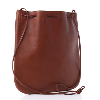 Saint Laurent Calfskin Medium Jen Flat Bucket Bag Brown 3 of 11