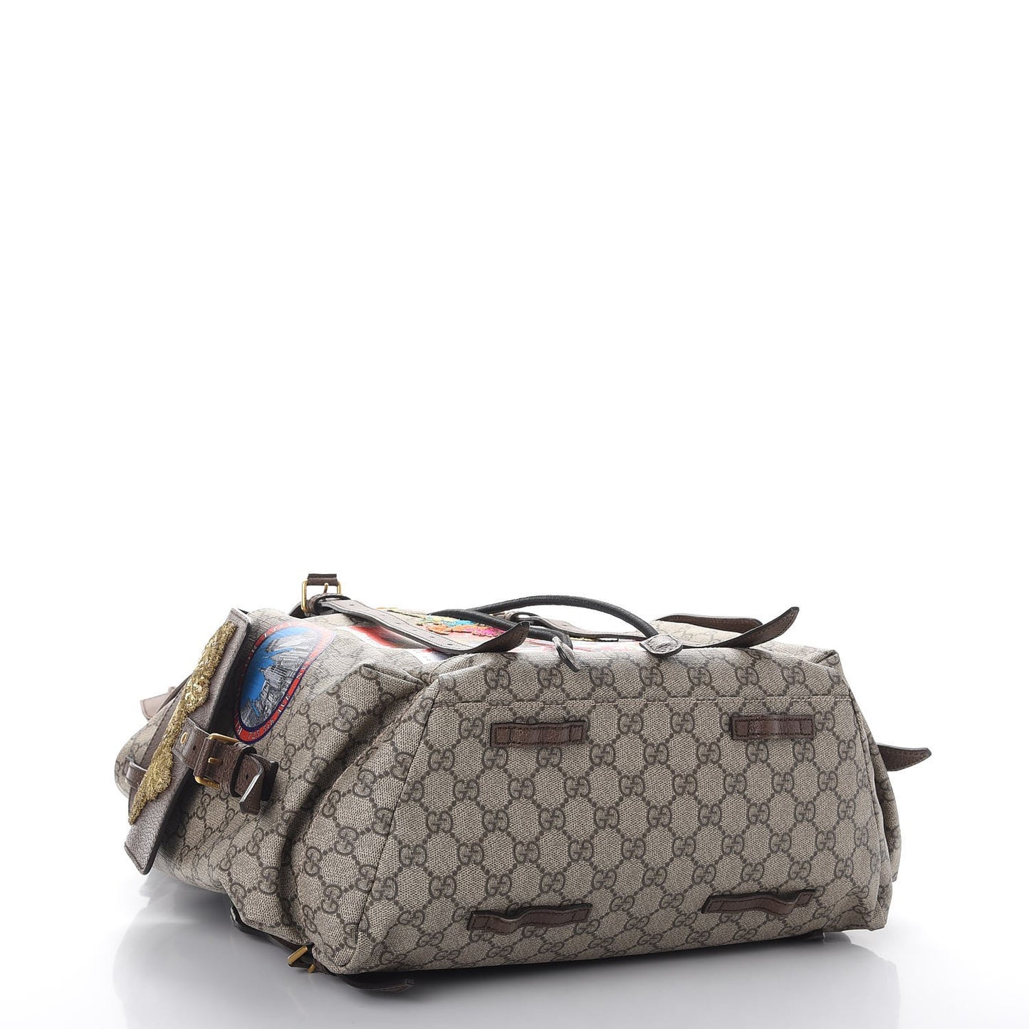 GG Supreme Monogram Embroidered Flap Backpack
