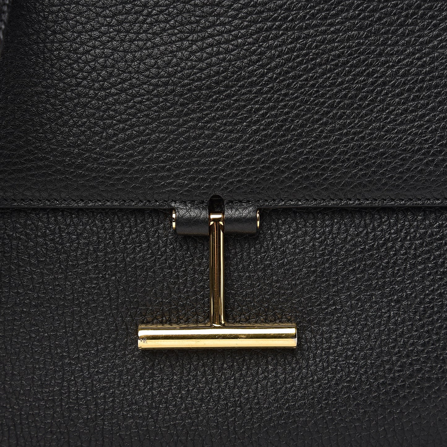 Calfskin Large T Clasp Tara Crossbody Bag Black