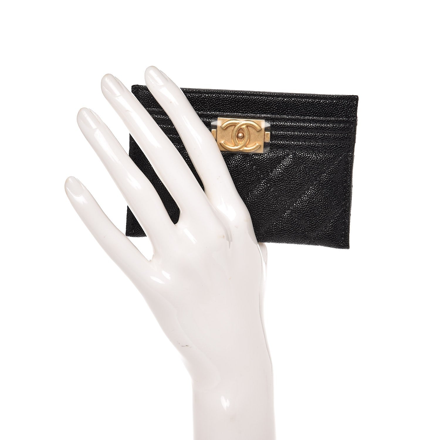 Chanel Caviar Quilted Boy Card Holder Black 2 of 9