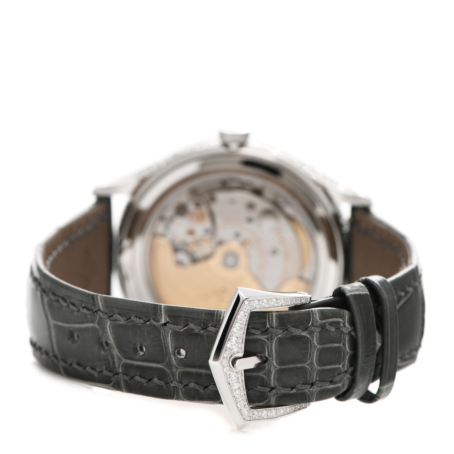 18K White Gold Alligator Diamond Mother of Pearl 38mm Annual Calendar Automatic Watch 4948G-010