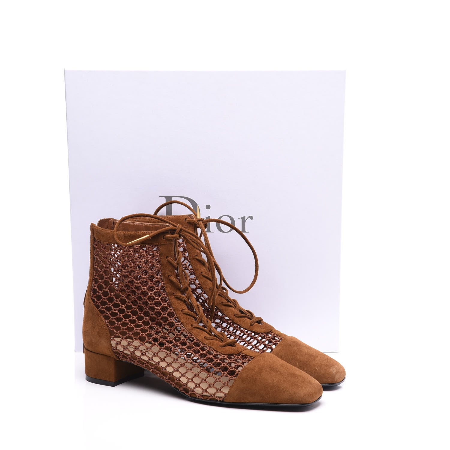 Christian Dior Suede Resille Naughtily-D 30mm Ankle Boots 39 Golden Brown 11 of 11