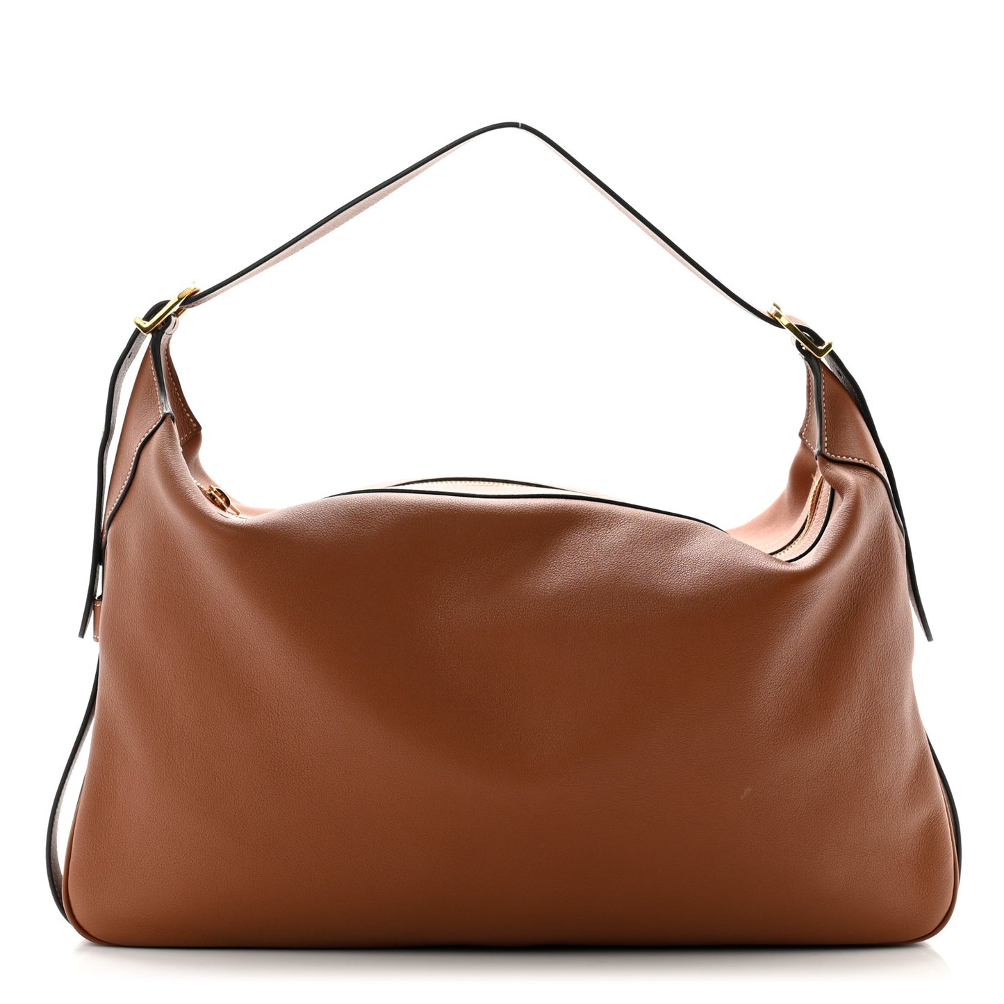 Supple Calfskin Large Romy Shoulder Bag Tan